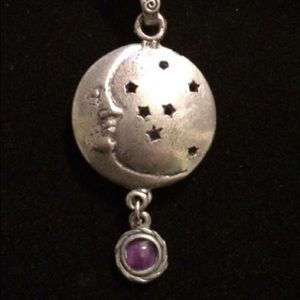 Moon and Amethyst Diffuser Necklace